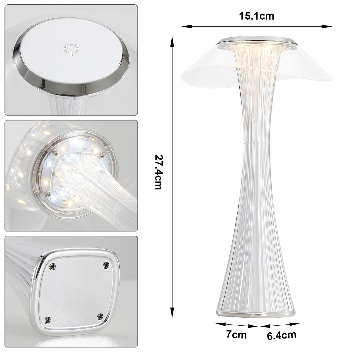 LED TISCHLEUCHTE Rendall - Weiß, Metall (15.1/15.1/27.4cm) - Nettlife