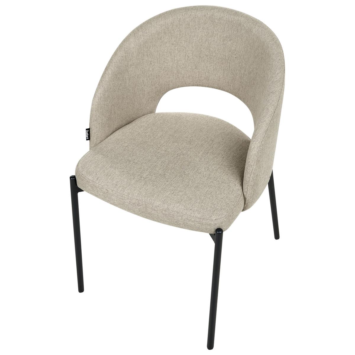 ESSZIMMERSTUHL 2er-Set Beige Penny - Sandfarben/Schwarz, Textil (46/76/50cm) - Beliani