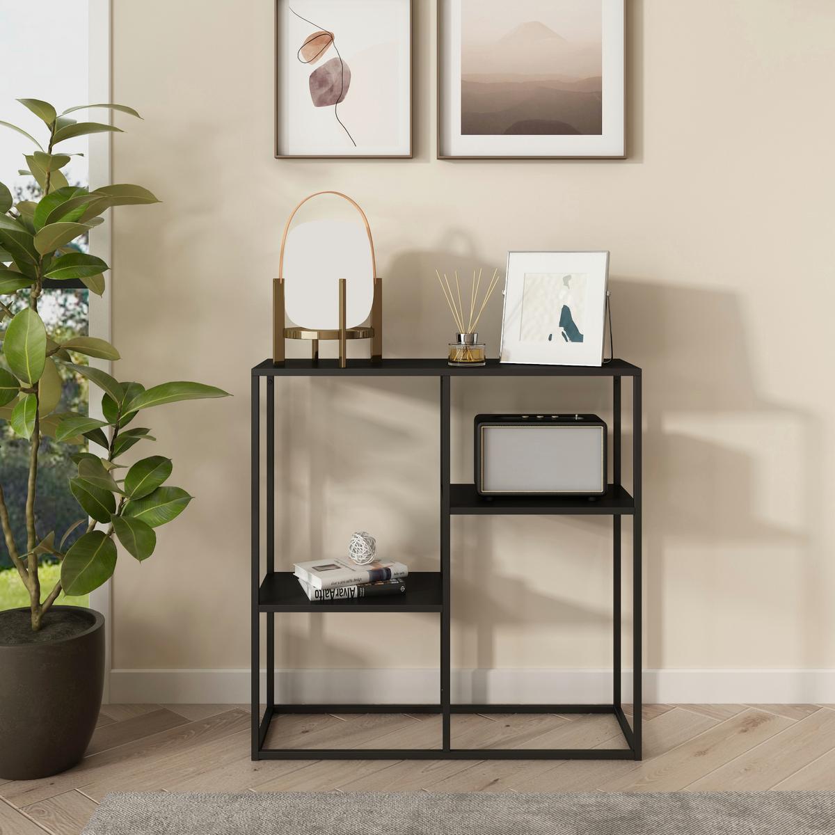 KONSOLENTISCH Strömstad - Schwarz, Metall (26/80/80cm) - [en.casa]