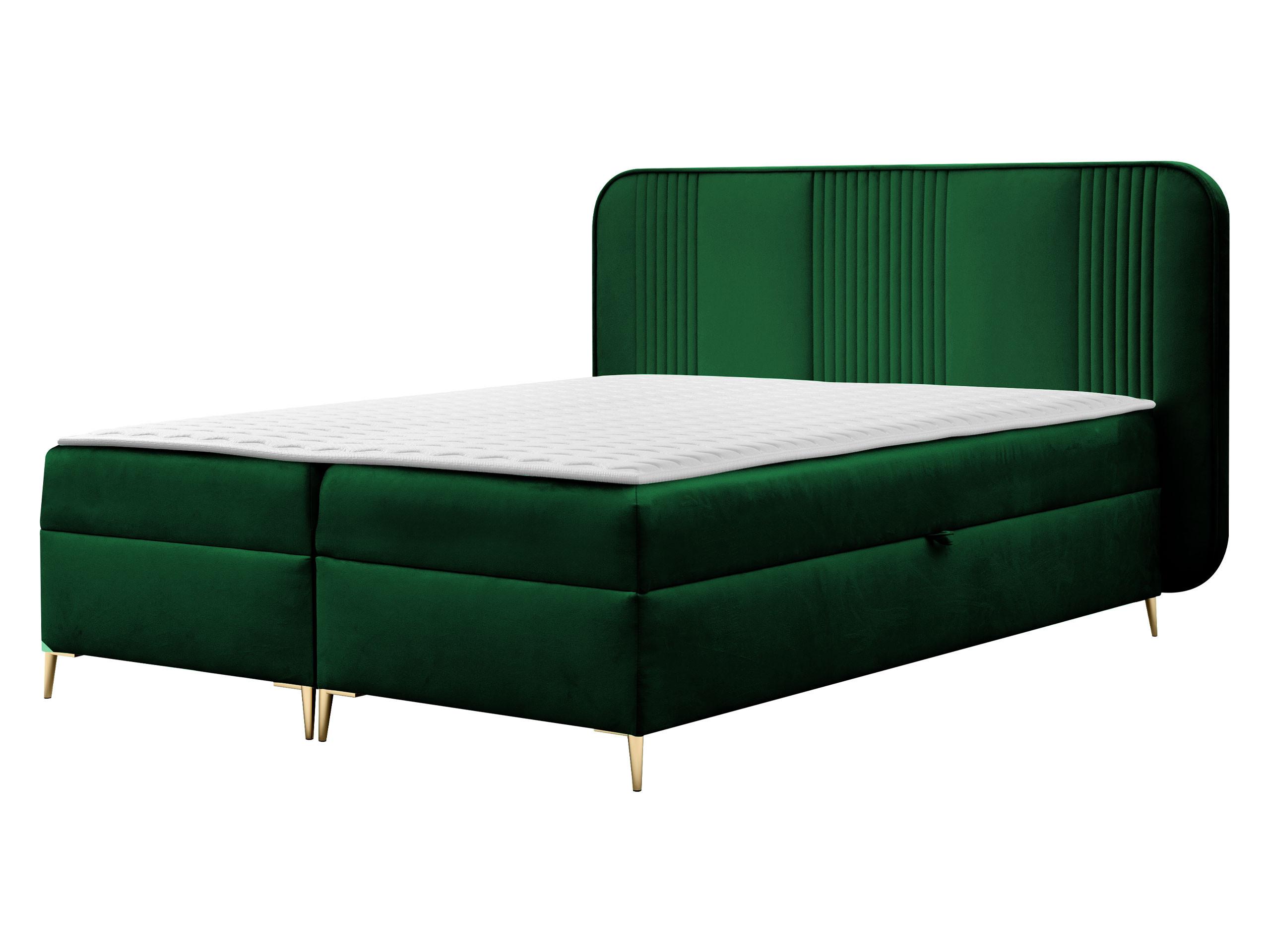 BOXBETT Fandy - H3 - Goldfarben/Grün, Holz/Textil (180/200cm) - MIRJAN24