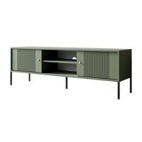 TV-UNIT VIVALDI mit geriffelten Fronten - Grün, Holzwerkstoff (155/51/39cm) - Lookway