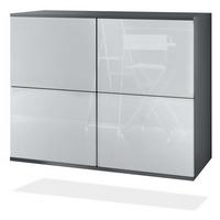 KOMMODE Rova Weiß Hochglanz - Weiß Hochglanz, Holzwerkstoff (92.5/73.5/35cm) - Vladon