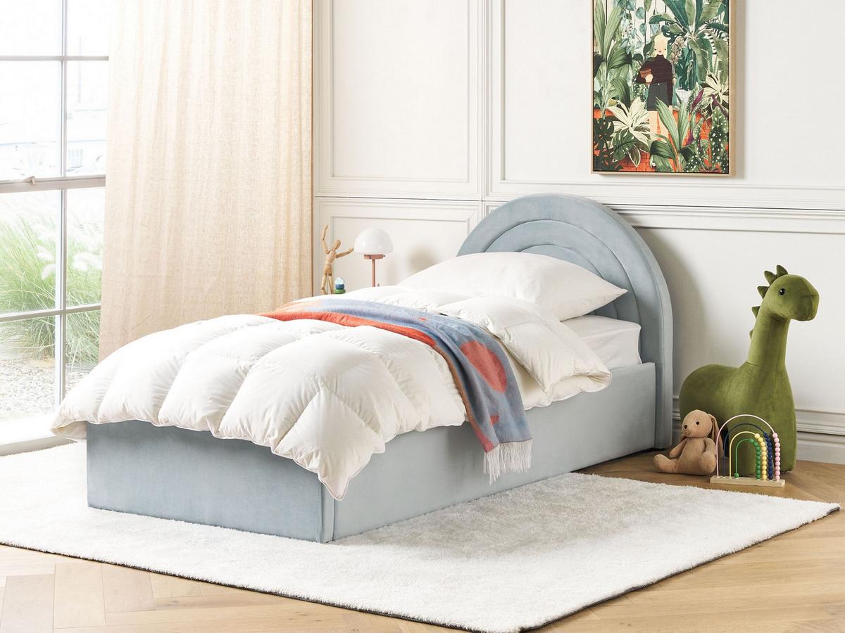 POLSTERBETT 90/200cm Hellblau Anet - Hellblau, Textil (90/200cm) - Beliani