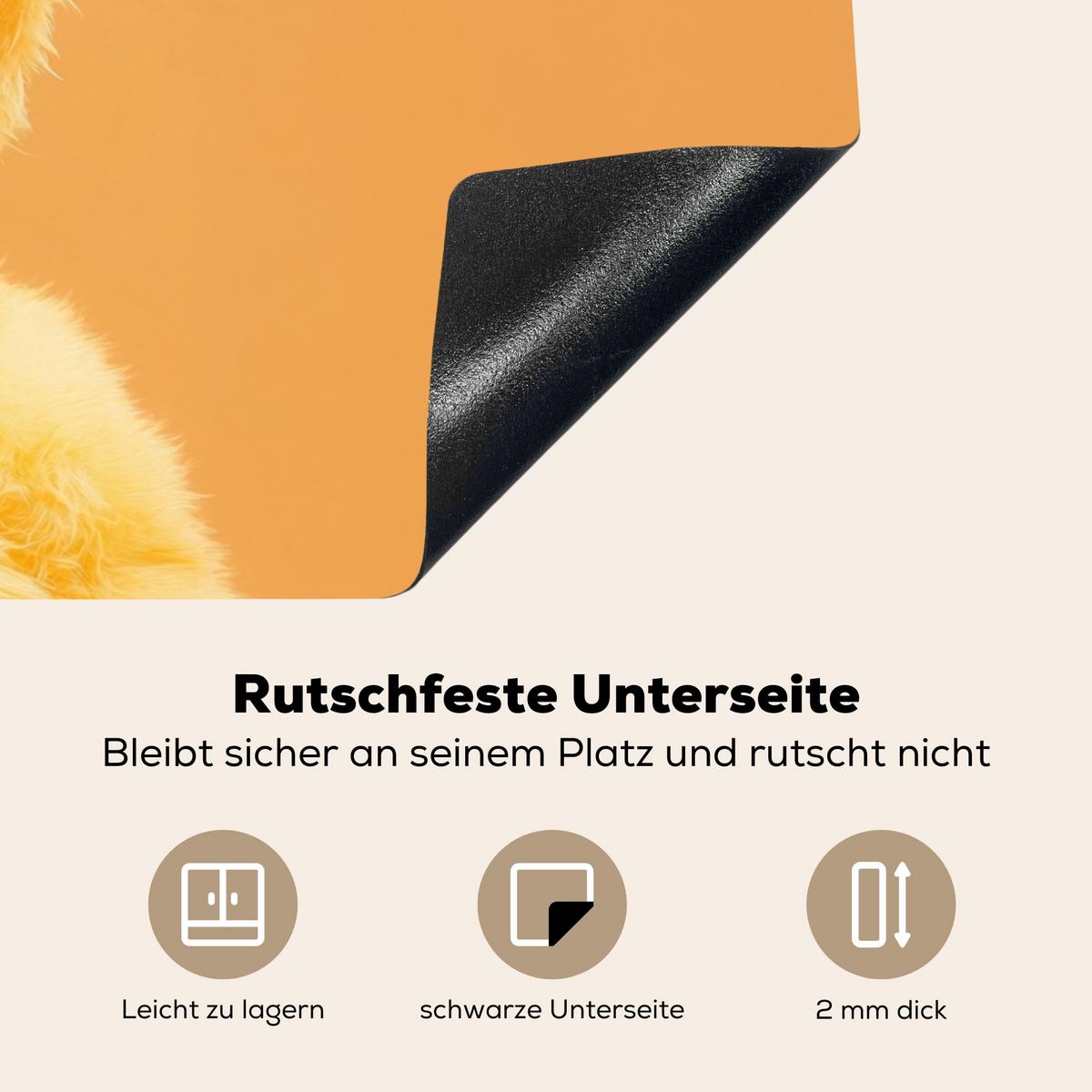 HERDABDECKPLATTE Osterhase - Kostüm - Ente Ceranfeldabdeckung 90x52 cm - Gelb, Kunststoff (90/52/0.2cm) - MuchoWow