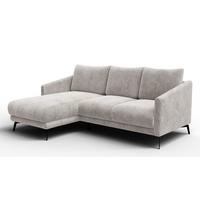 ECKSOFA VILT 3-Sitzer, perlweiß - Schwarz/Weiß, Holzwerkstoff/Textil (221/156cm) - Wozimo