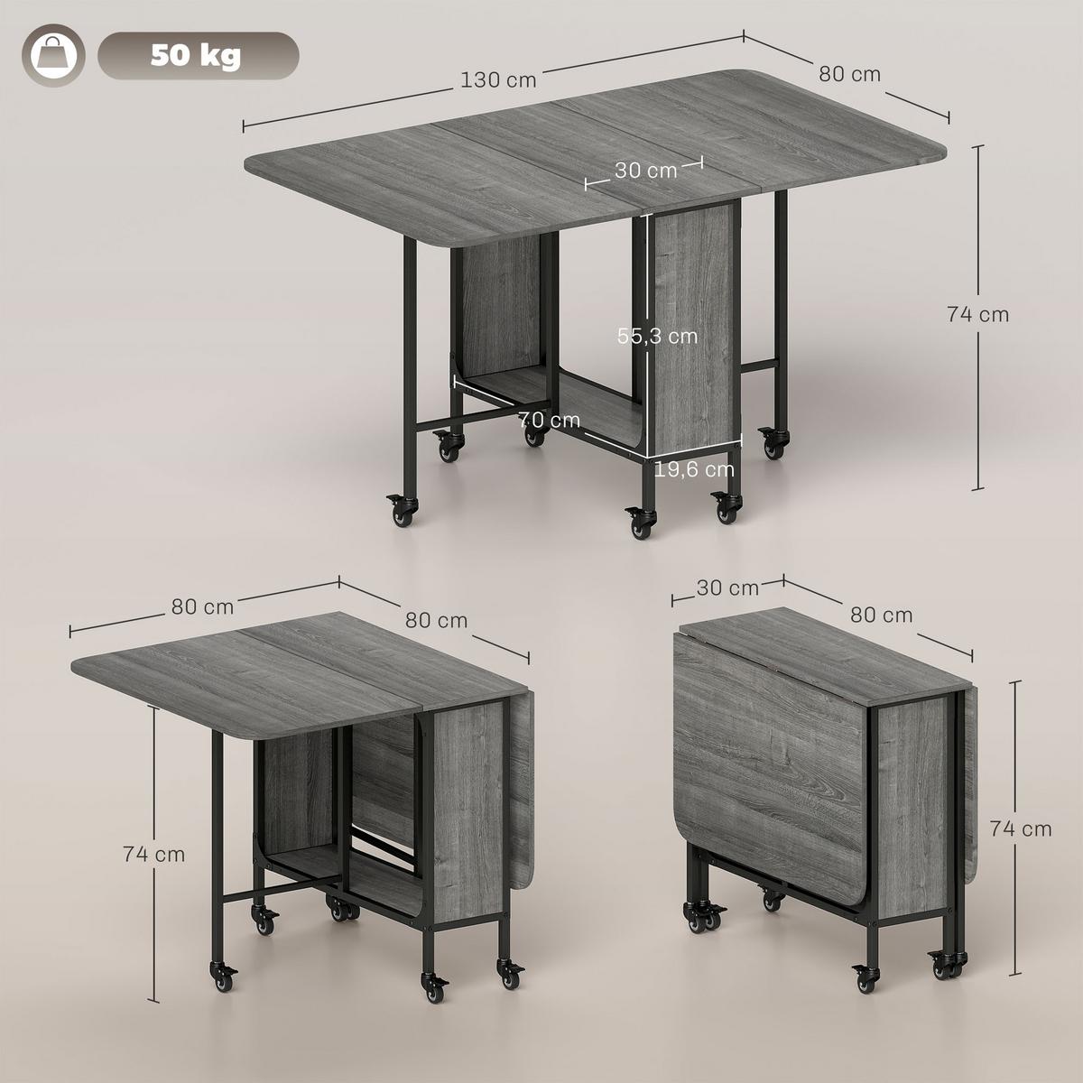ESSTISCH Xylos 130/80/74 cm - Grau, Holz (130/80/74cm) - ZMH