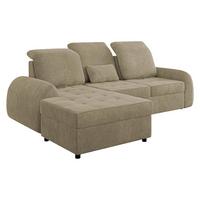 ECKSCHLAFSOFA Soreno, Seite: Links - Hellbraun/Schwarz, Holz/Kunststoff (255/176cm) - MIRJAN24