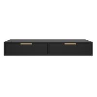 SCHMINKTISCH Vena Schwarz 110 cm - Goldfarben/Schwarz, Holzwerkstoff/Kunststoff (110/17/40cm) - Selsey