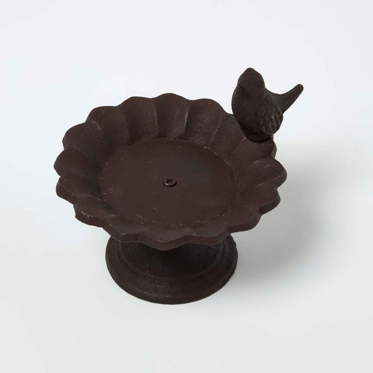 VOGELTRÄNKE stehend, Gusseisen - Braun, Metall (15/14/14cm) - Homescapes
