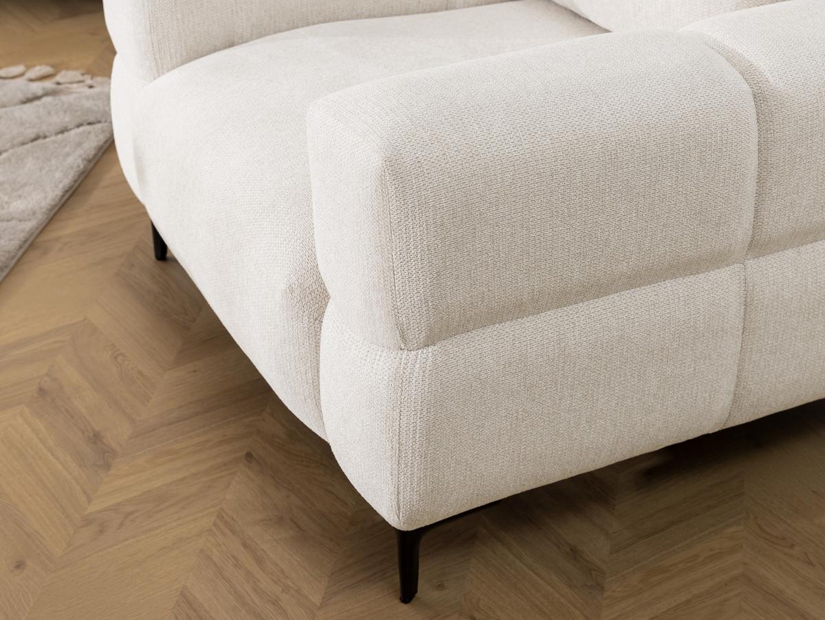 SESSEL Cardea in Bubble-Optik aus weichem Creme Strukturstoff mit hohem Sitzkomfort - Creme/Schwarz, Holz/Textil (102/80/97cm) - S-Style Möbel