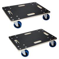 TRANSPORTROLLER 2er Set mit 4 Rollen 40x60 cm Traglast 800kg Siebdruck Holzplatte Black - Anthrazit, Holzwerkstoff (60/40/14.5cm) - ECD-Germany