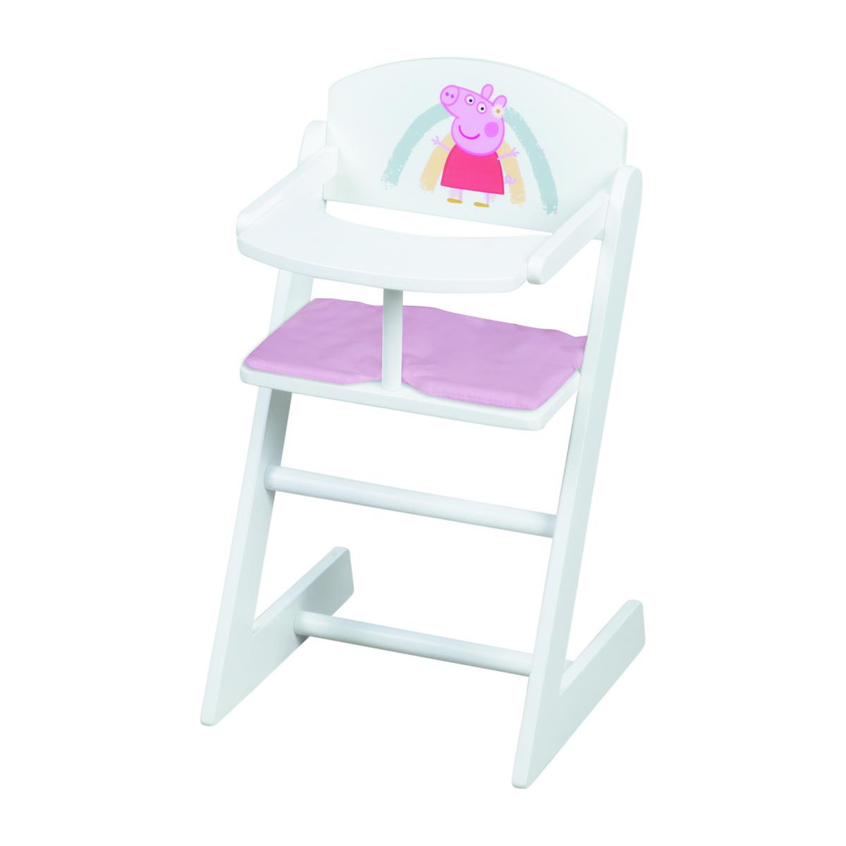 PUPPENHOCHSTUHL Peppa Pig - Weiß, Holzwerkstoff (27.5/52/34cm) - Roba