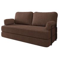 BETTSOFA NIKSI aus Schaumstoff Bucle-Stoff Braun Schlaffunktion - Braun, Textil (170/86/80cm) - MASSENO