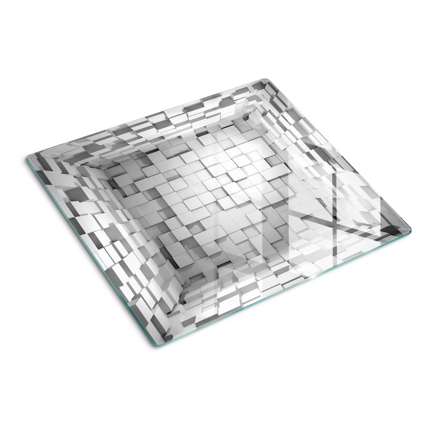 GLASPLATTE 60x52 cm Würfel - Rot/Weiß, Glas (60/0.4/52cm) - TULUP