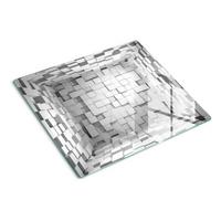 GLASPLATTE 60x52 cm Würfel - Rot/Weiß, Glas (60/0.4/52cm) - TULUP