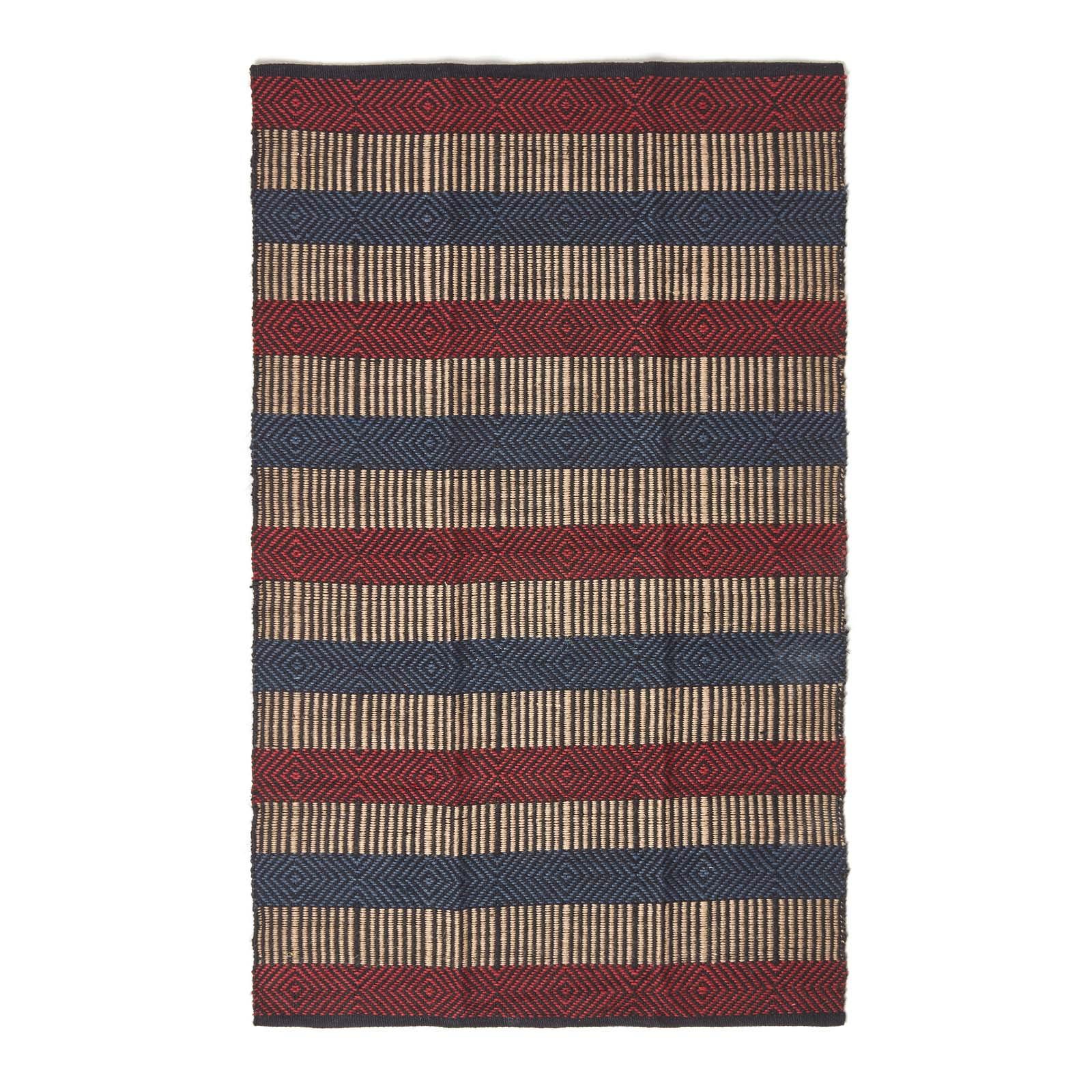JUTETEPPICH Streifen-Muster 90/150 cm - Multicolor, Naturmaterialen (90/150cm) - Homescapes
