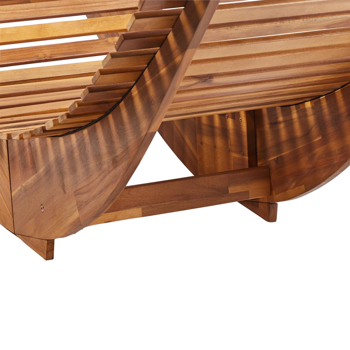 SONNENLIEGE mit Kissen Blau Brescia Premium - Braun, Holz (60/90/176cm)