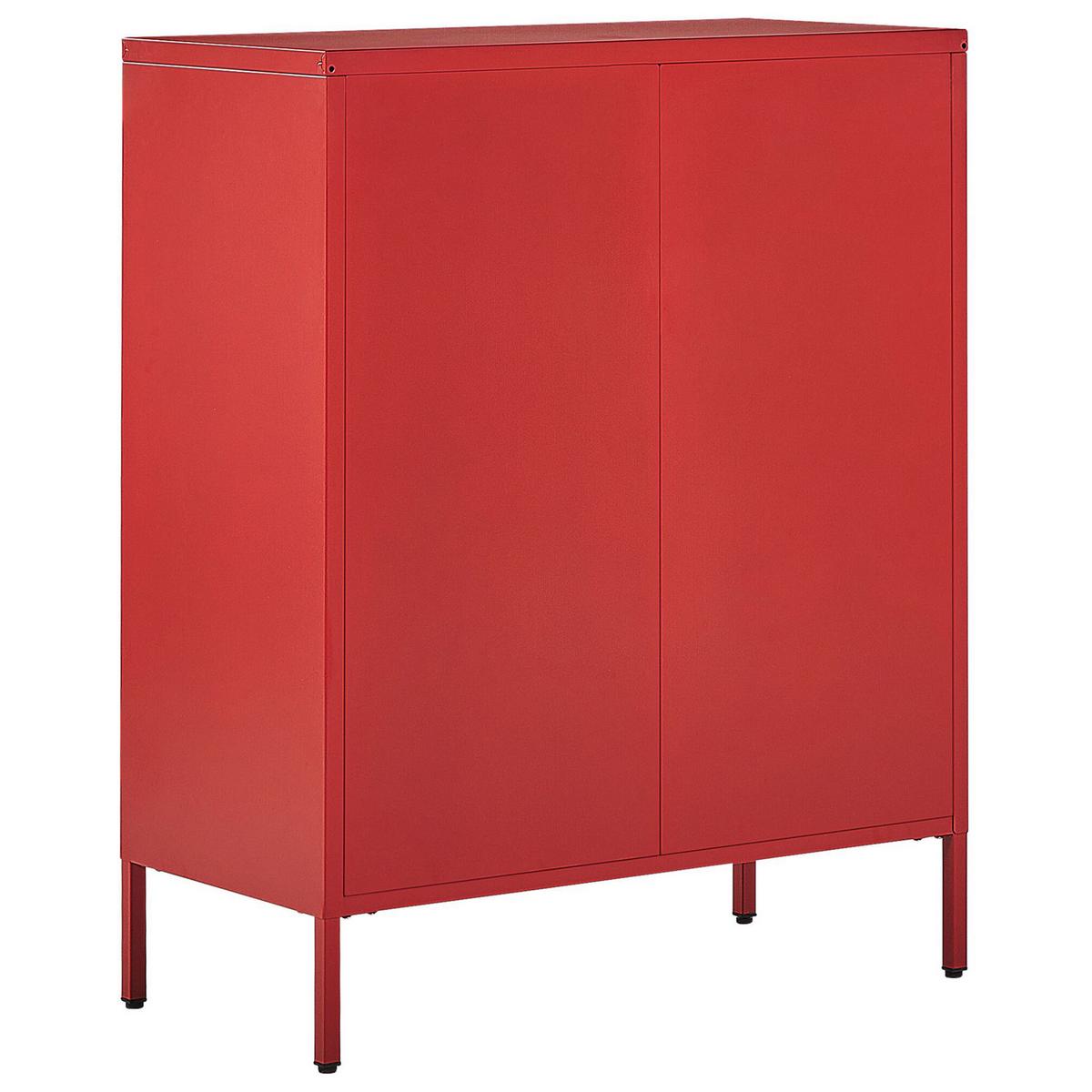 KOMMODE rot 4 Schubladen Enago - Rot, Metall (80/102/40cm) - Beliani