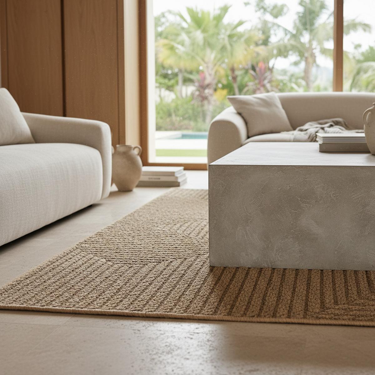 TEPPICH Outdoor ARLBERG in Beige, in Jute-Optik, aus Polypropylen, 160 x 230 cm - Beige, Textil (230/160cm) - KADIMA DESIGN