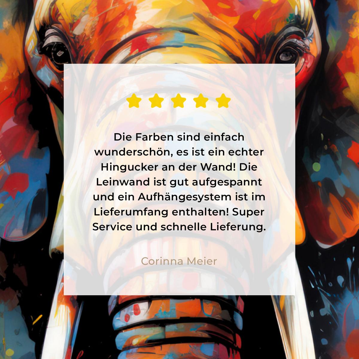 LEINWANDBILD Elefant - Graffiti - Schwarz - Tiere - Farben Deko Groß 90x90 cm - Schwarz, Textil (90/90cm) - MuchoWow