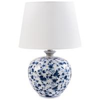 TISCHLAMPE Porzellan Weiß/Blau Silves - Blau/Weiß, Keramik (33/33/50cm) - Beliani