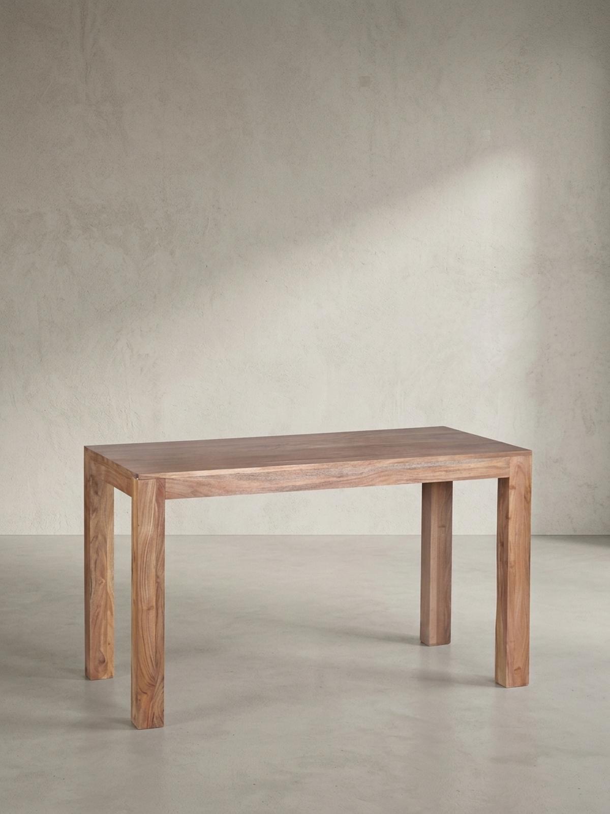 ESSTISCH Massivholz Akazie Rechteckig Handgefertigt NAKO, Beige 120x60x76 cm - Hellbraun/Beige, Akazienholz/Holz (60/120/76cm) - KADIMA DESIGN