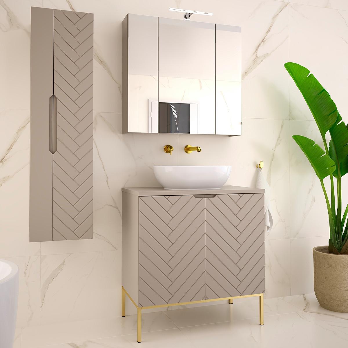HÄNGESÄULE Daria Kaschmir - Beige, Holzwerkstoff (34.5/130/31.8cm) - Petits-meubles