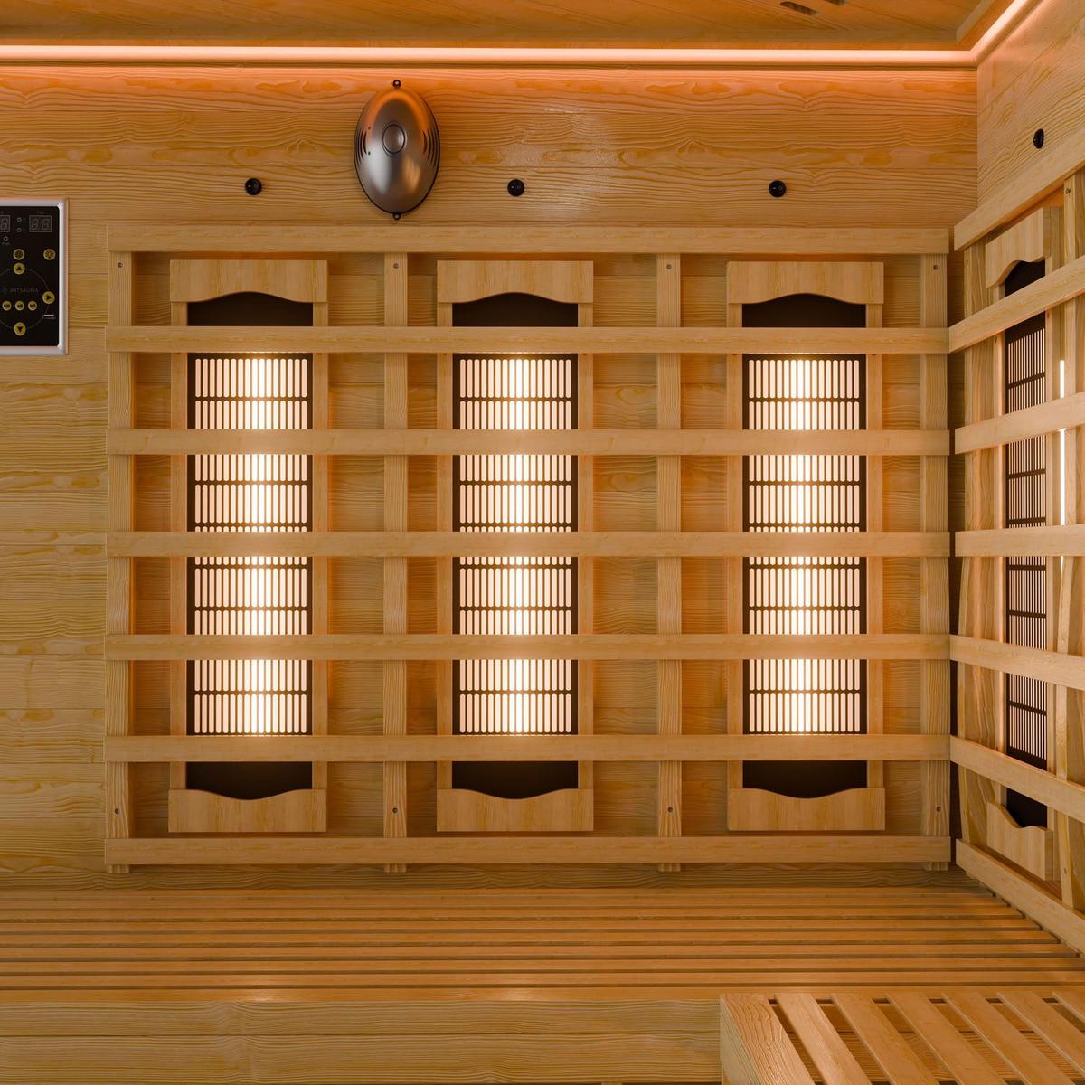 INFRAROTKABINE Kiruna150 mit Dual Technologie & Hemlockholz - Naturfarben, Holz (150/200/150cm) - Artsauna