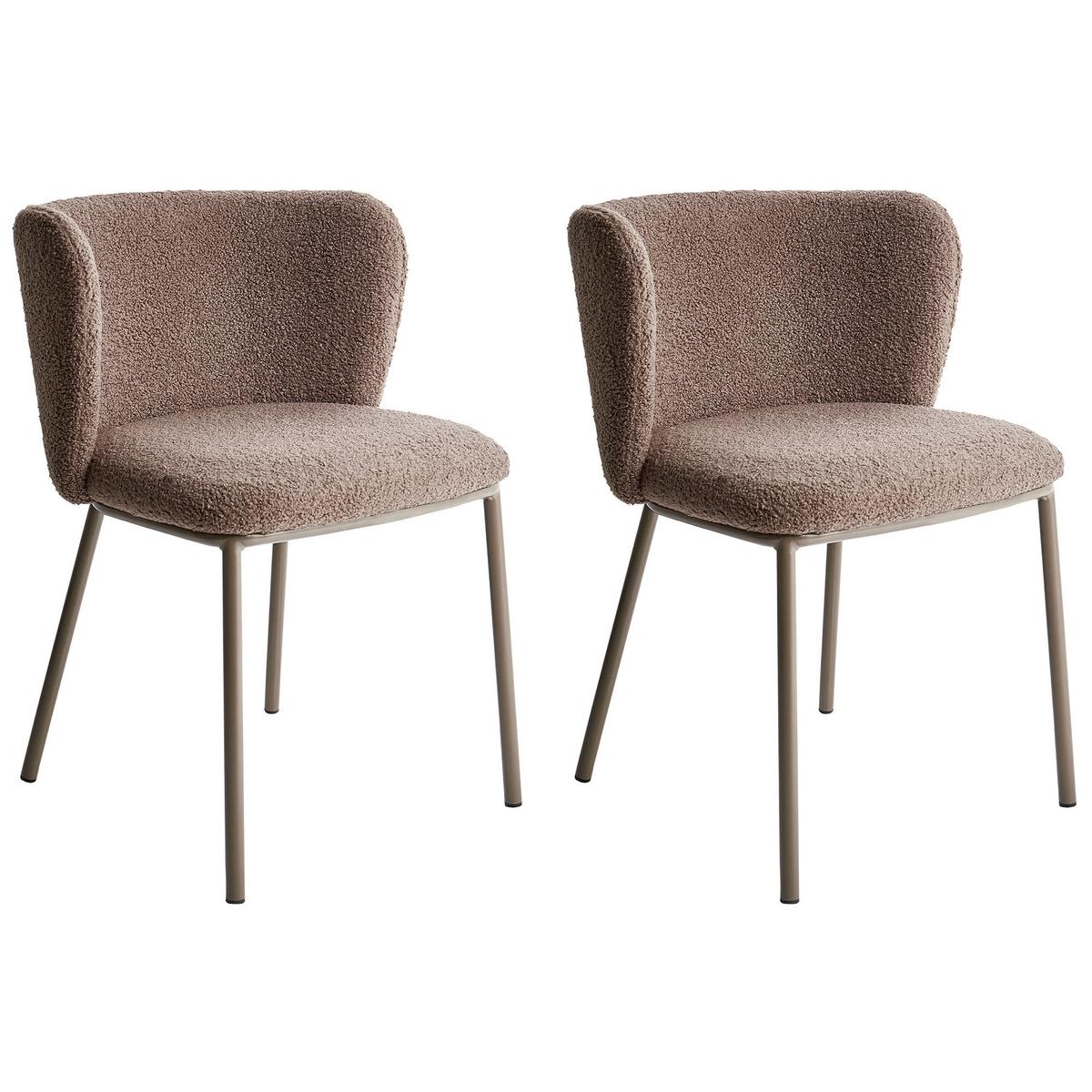 ESSZIMMERSTUHL Braun Mina II - Hellbraun, Textil (45/75/52cm) - Beliani