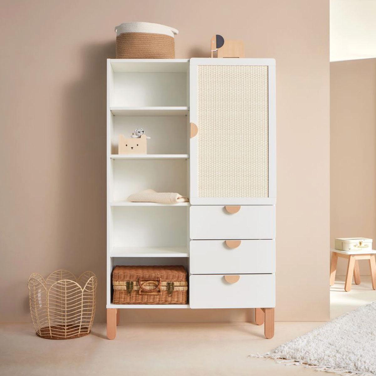 BÜCHERREGAL Laurie Weiß und Holz - Weiß, Holzwerkstoff (90/150/32.5cm) - Petits-meubles