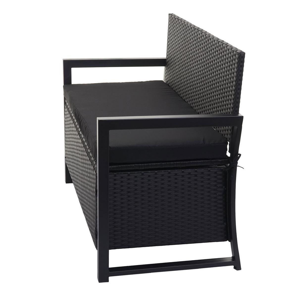 POLY-RATTAN 2ER SITZBANK Anthrazit, Schwarz - Anthrazit/Schwarz, Kunststoff (117/87/57cm) - MCW