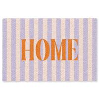 FUSSMATTE Lila – Orange – Streifen – Startseite 180x120 cm - Flieder, Kunststoff (180/0.4cm) - MuchoWow