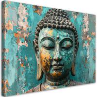 LEINWANDBILD Zen und Orientalisch 45x30cm - Türkis, Textil (45/30cm) - Feeby