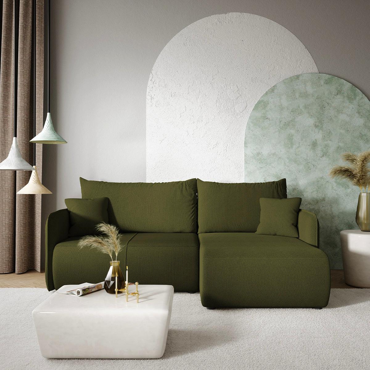ECKSOFA Claudio 3 Sitzplätze Grün - Grün, Holz (207/148cm) - Petits-meubles