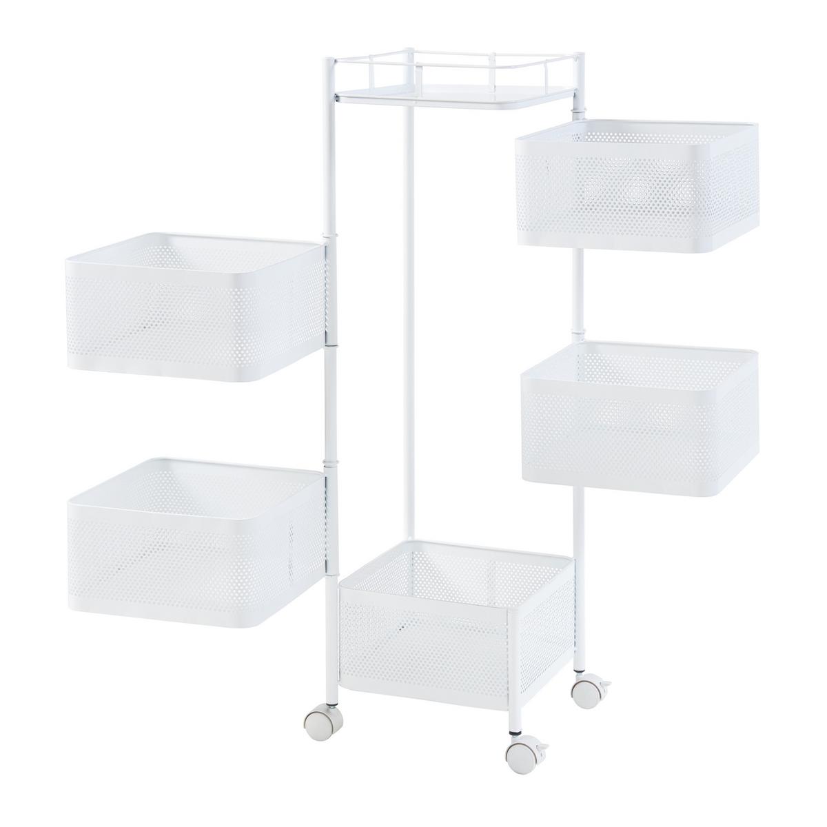 ROLLWAGEN Sunndal - Weiß, Metall (27/94.5/27cm) - [en.casa]