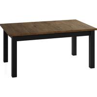 ESSTISCH Lindberg ausziehbar verlängerbar rechteckig, Eiche Braun Rustikal 120-160/70/77 cm - Alteiche/Schwarz, Holz/Holzwerkstoff (70/160/76.5cm) - WFL GROUP