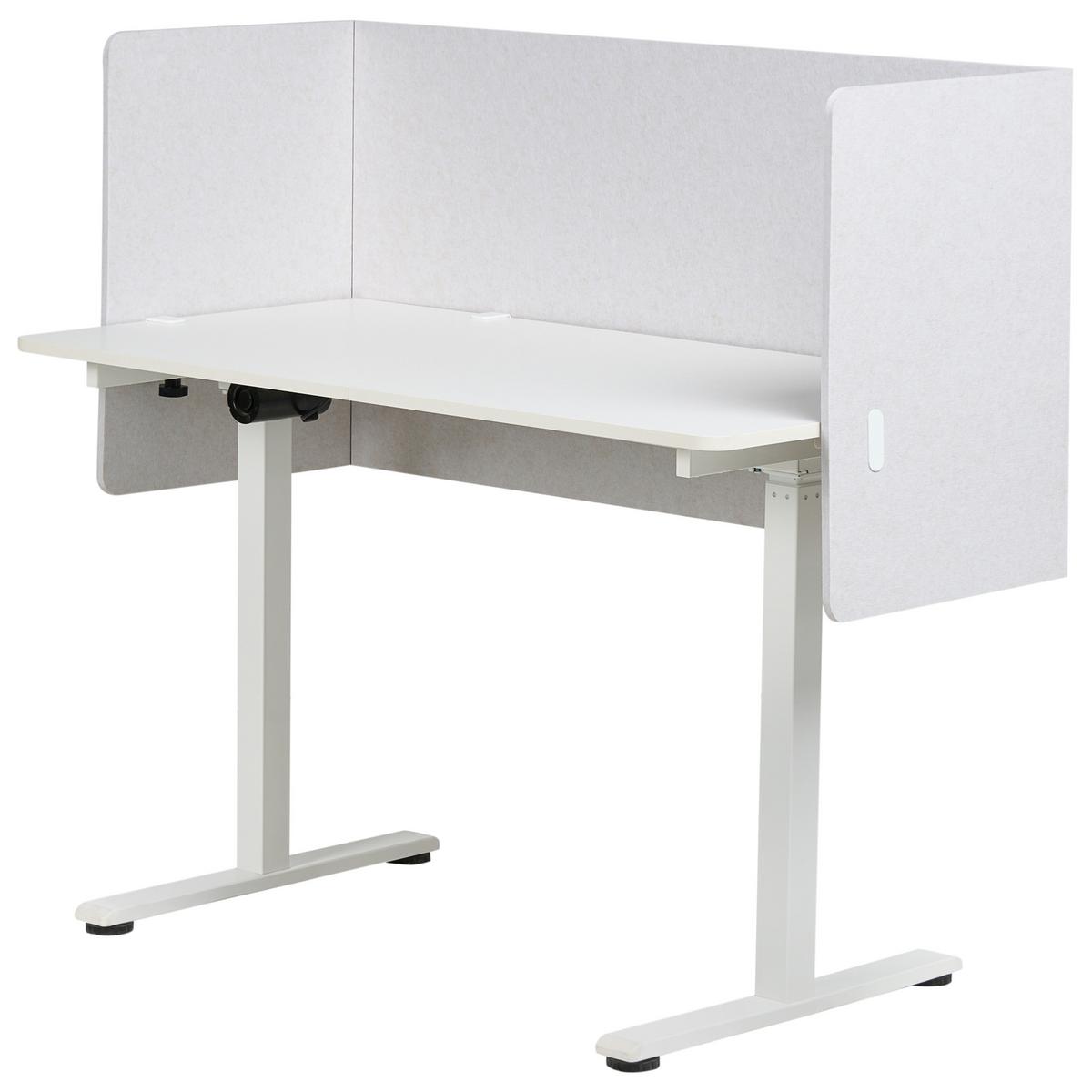 SCHREIBTISCHTRENNWAND Weiß Soloa - Creme, Kunststoff (210/61/1cm) - Beliani