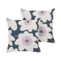 DEKOKISSEN 2er-Set Bunt 45/45 cm Sesbania - Multicolor, Textil (45/45cm) - Beliani