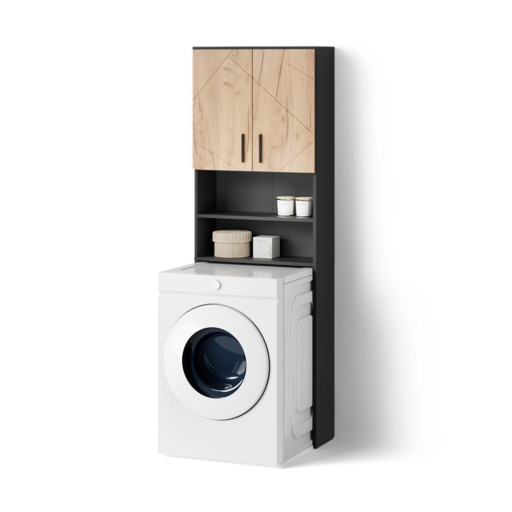 WASCHMASCHINENSCHRANK Ronco Goldkraft Eiche/Anthrazit 64 x 190.5 cm - Honigeiche/Anthrazit, Holzwerkstoff (64/190.5/26cm) - Livinity®