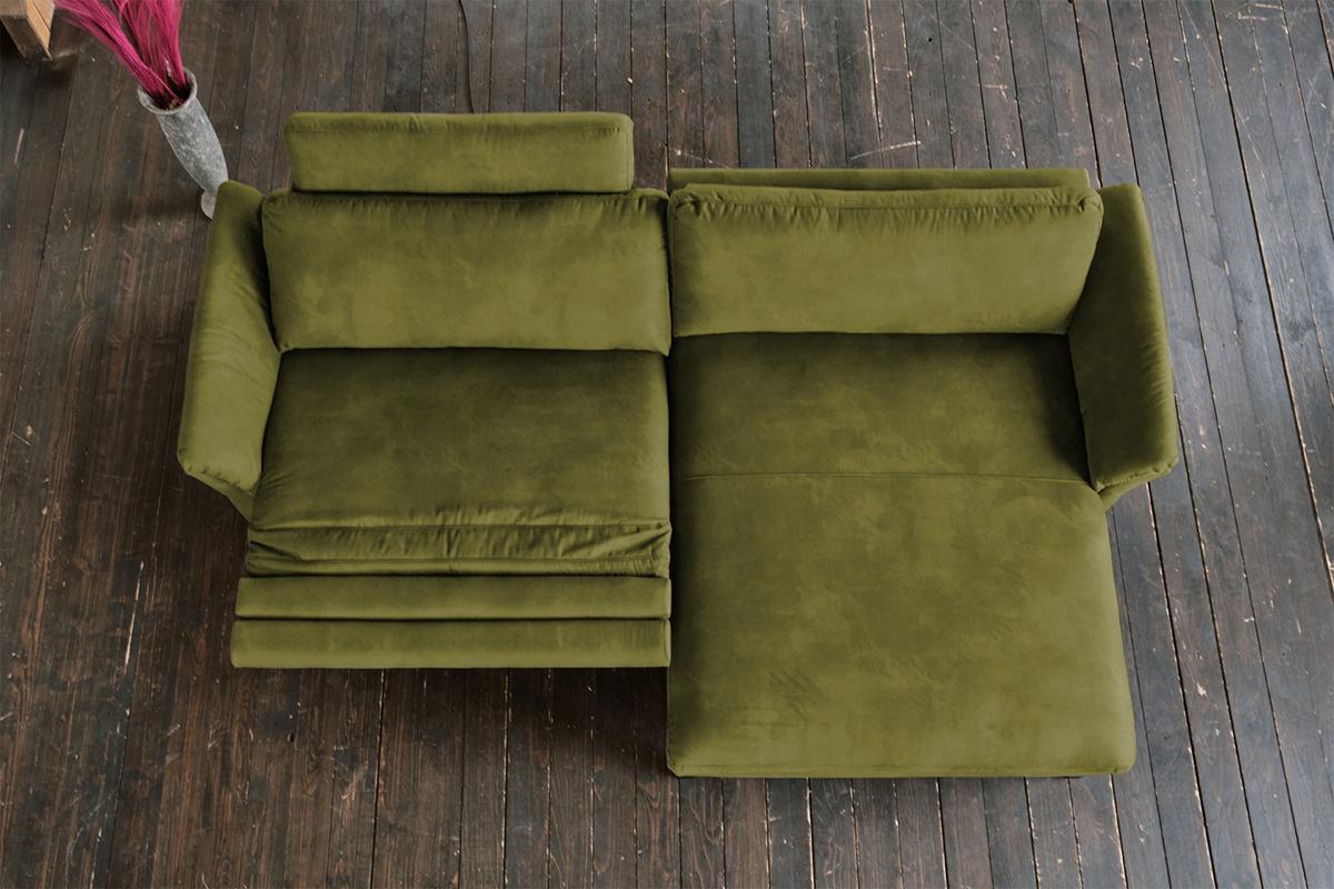 ECKSOFA MIT MOTORISCHER RELAXFUNKTION MALTA Grün Webstoff Relaxfunktion - Schwarz/Grün, Buchenholz/Textil (302/175cm) - KAWOLA