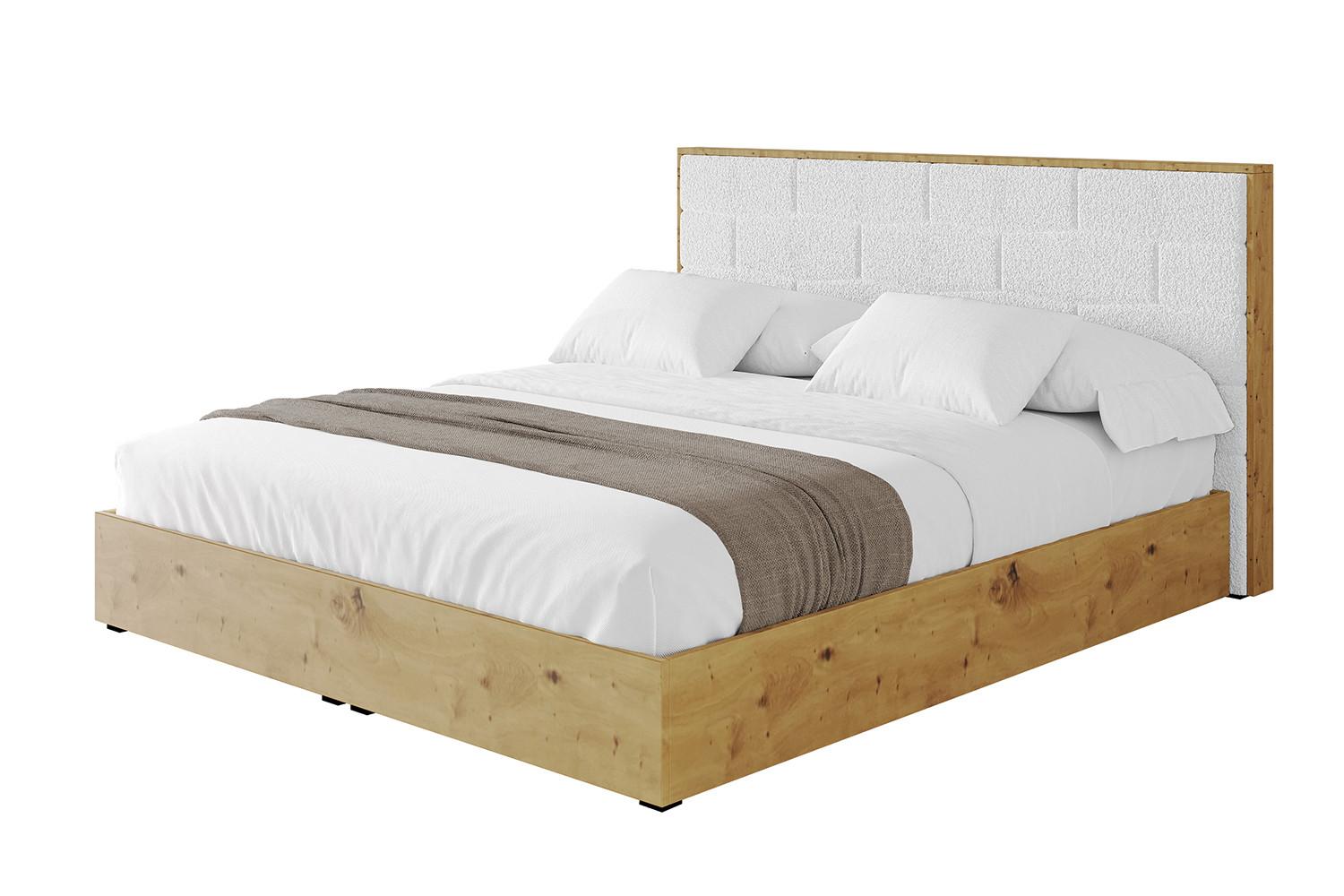 POLSTERBETT mit Bettkasten und Lattenrost, Boxbett ohne Matratze - ENZO8 200x200 Weiß - Weiß, Holzwerkstoff/Textil (200/200cm) - ALTDECOR