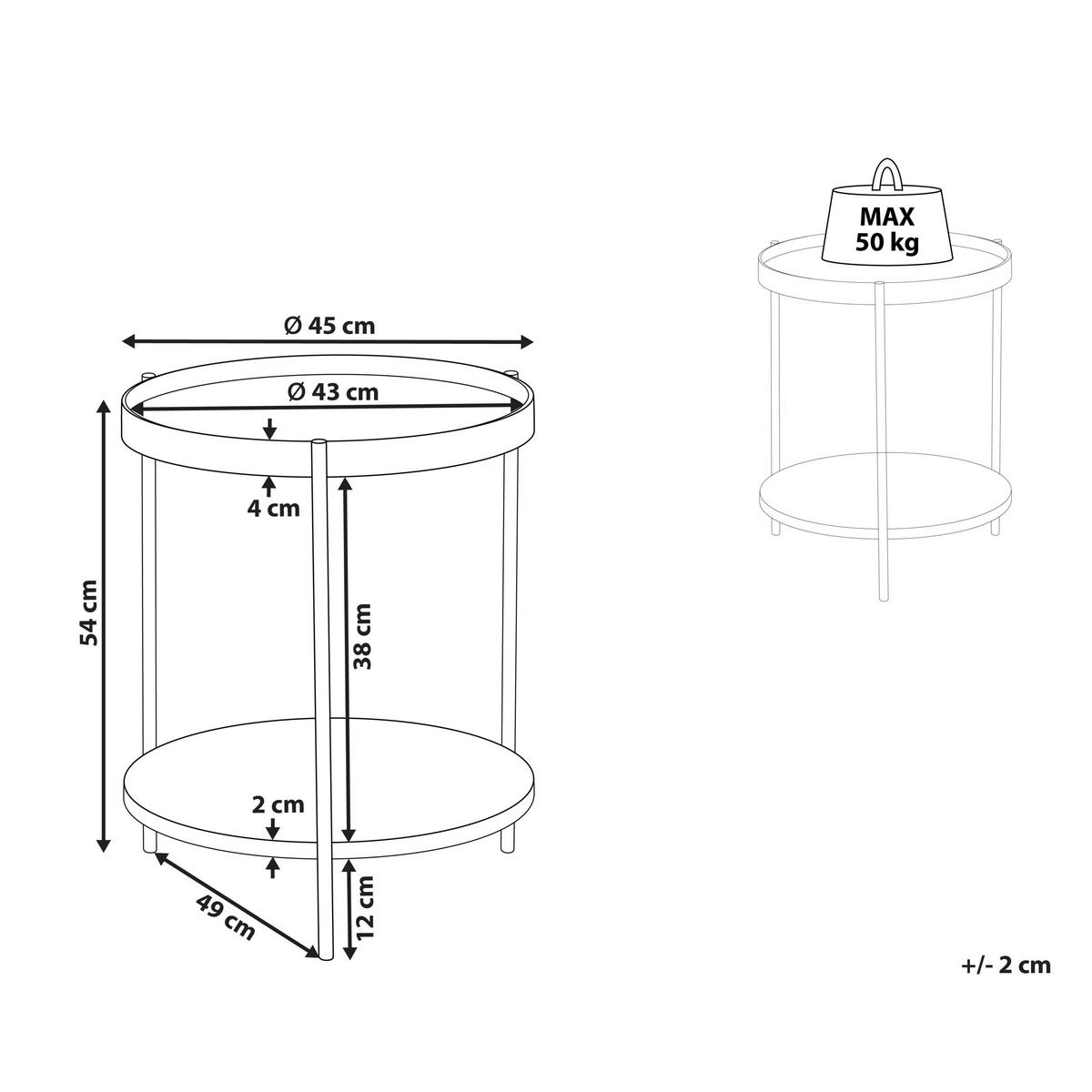 BEISTELLTISCH Dunkelbraun Lander - Braun, Holzwerkstoff (49/49/54cm) - Beliani