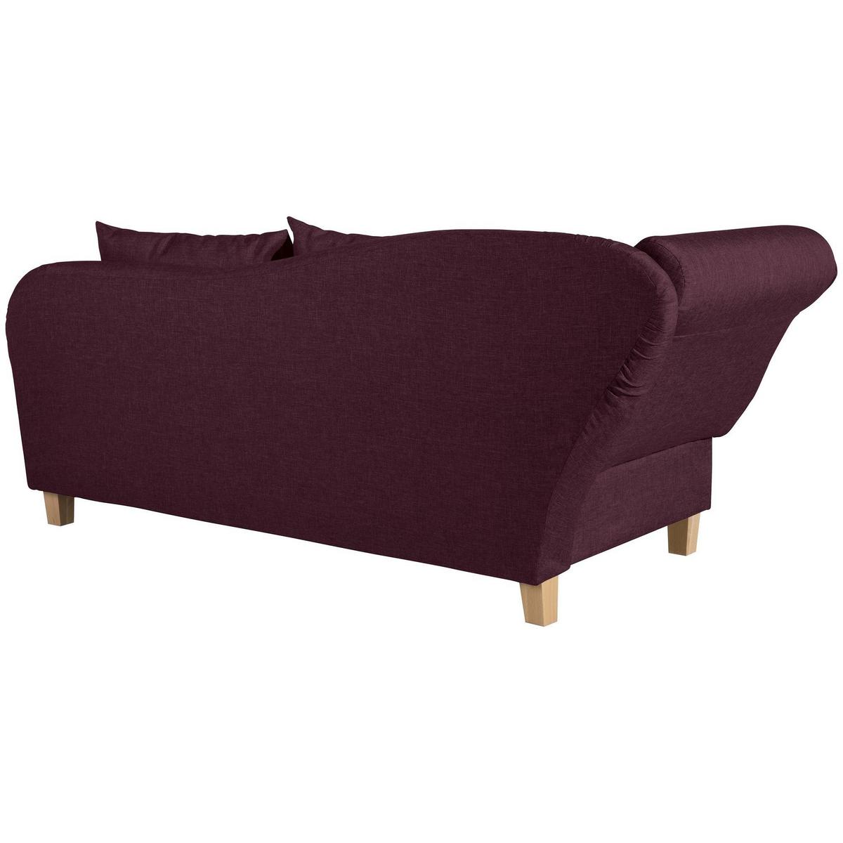 RECAMIERE mit Armteil links klappbar Katia Bezug Flachgewebe Buche natur / burgund - Rot, Kunststoff (190/82/88cm) - 58aufmkessel