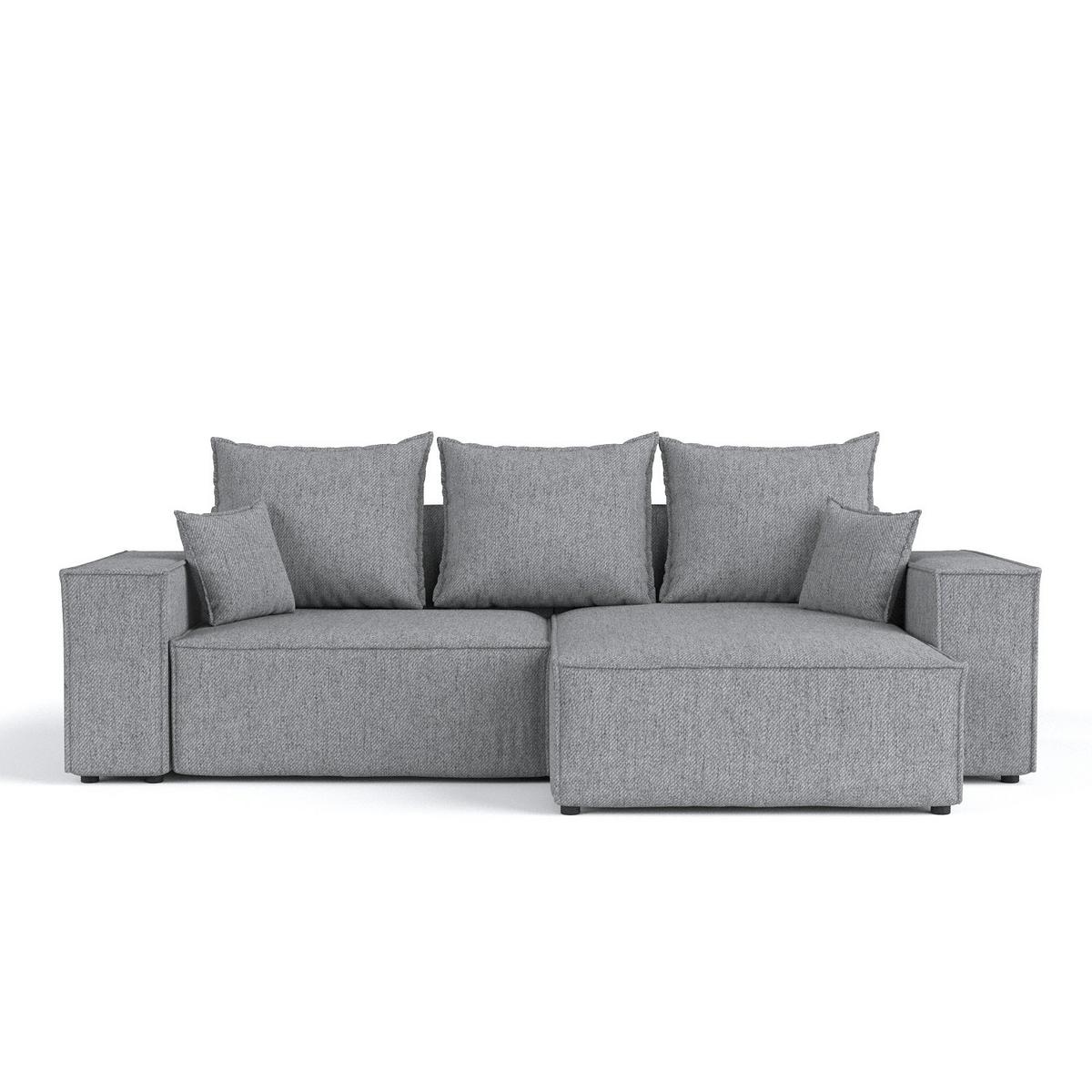 ECKSOFA SENSO mit Schlaffunktion Grau im Neve Stoff - Schwarz/Grau, Holz/Holzwerkstoff (255/148cm) - AltaBeds