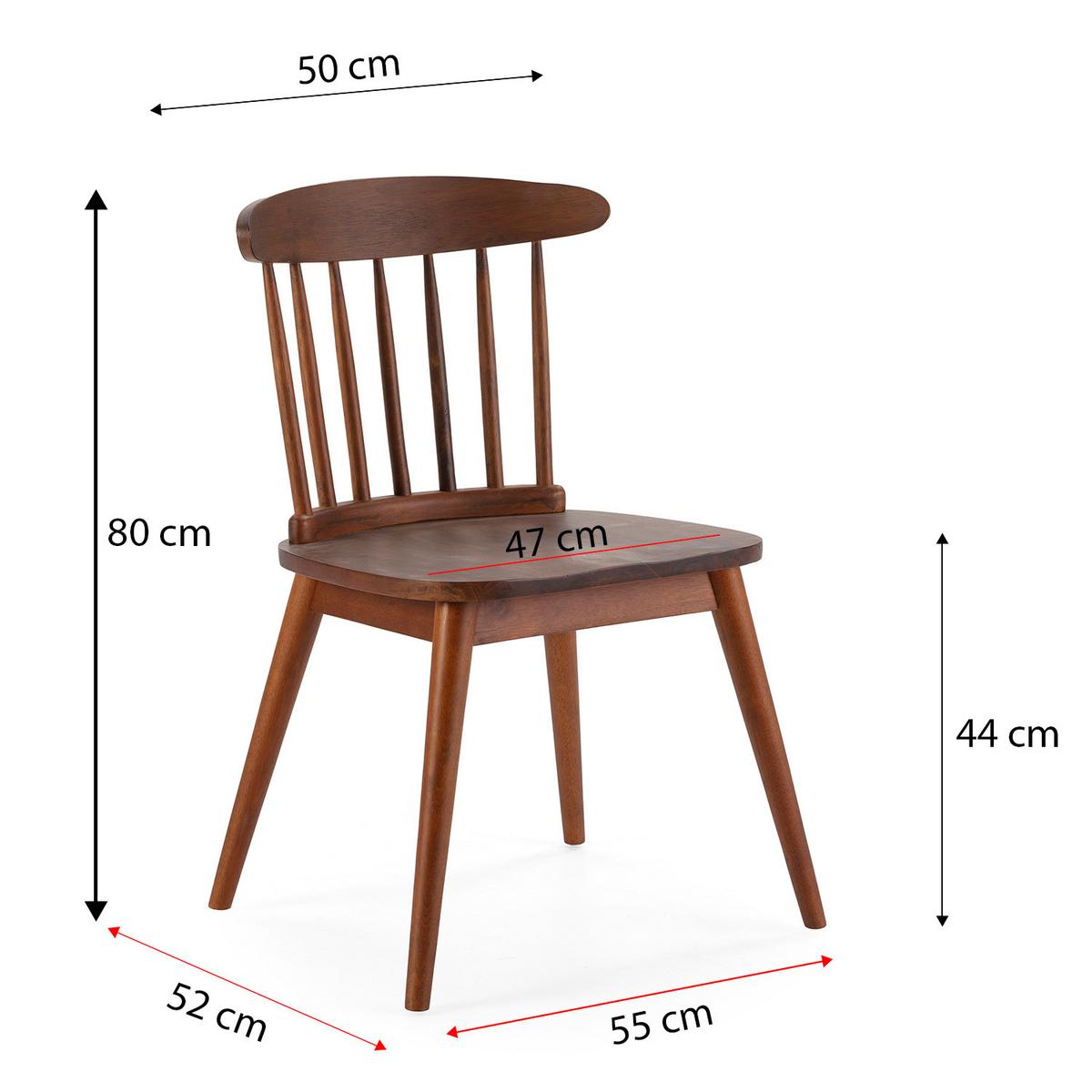 STUHL 2er-Set Ben aus Walnussholz - Walnussfarben, Holz (55/80/52cm) - VS Venta-stock