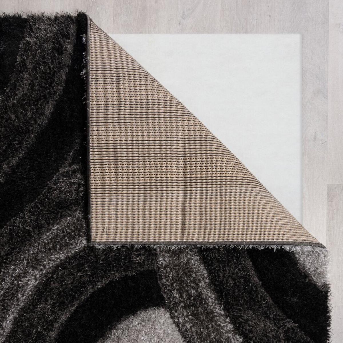 TEPPICH NADD, abstrakt, Grau-Schwarz, 80 x 150 cm - Grau, Textil (150/80cm) - KADIMA DESIGN