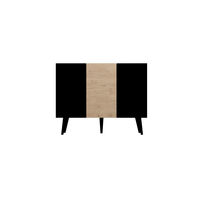KOMMODE Toronto Schwarz, Eiche 39,9/95,5/120 - Schwarz, Holzwerkstoff (40/96/120cm) - RAUMHIRSCH FURNITURE