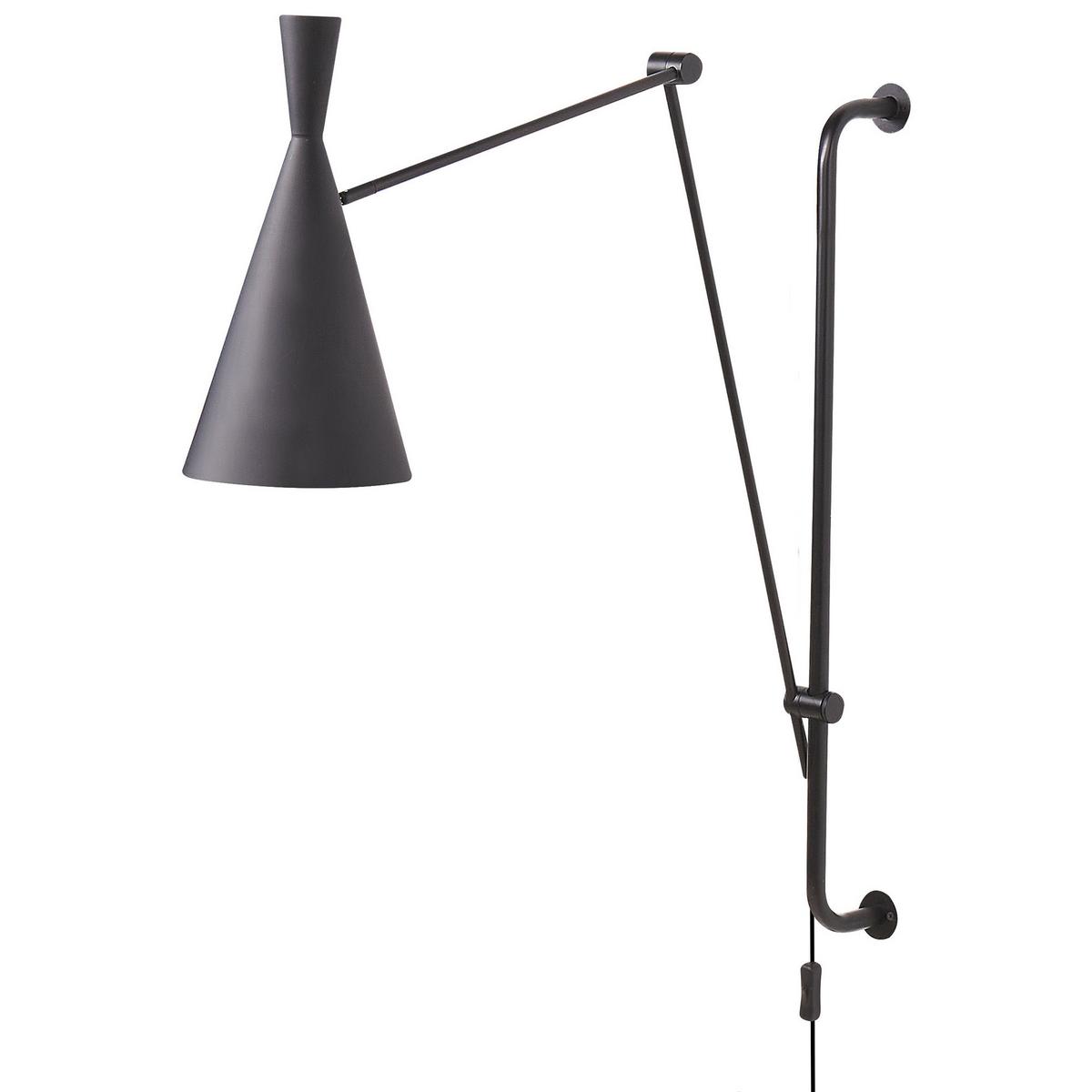 WANDLAMPE Schwarz Marisa - Schwarz, Metall (18/125/64cm) - Beliani