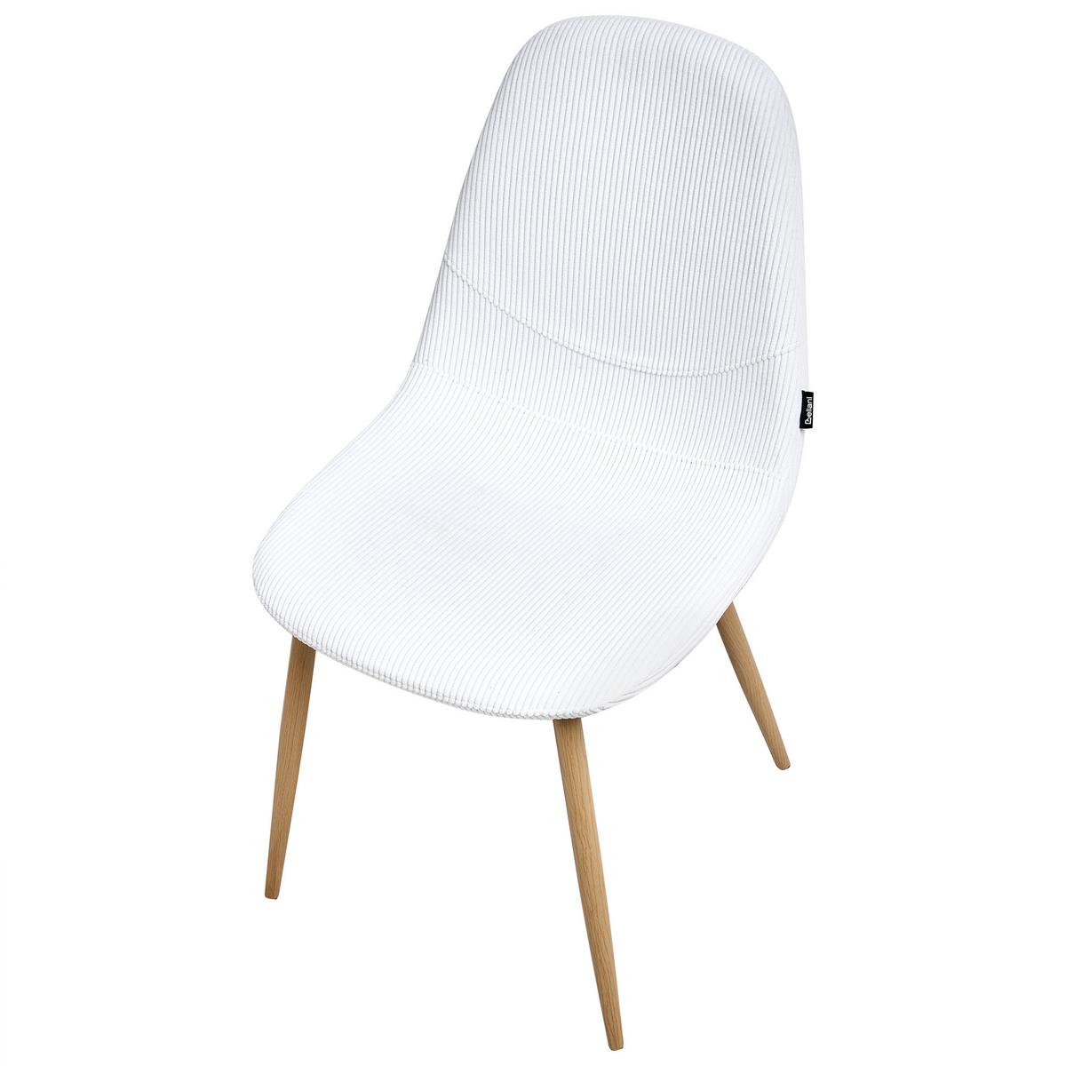 ESSZIMMERSTUHL 2er-Set Hellbraun Hilden - Hellbraun/Weiß, Textil (43/84/52cm) - Beliani