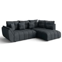ECKSOFA L Form Kayseri Grau 268/192/96 cm – mit Bettkasten - Schwarz/Grau, Kunststoff/Textil (268/192cm) - AX Living